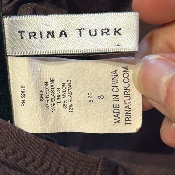 Trina Turk Bandeau Bikini Top - brown  Size 8 - Picture 4 of 5